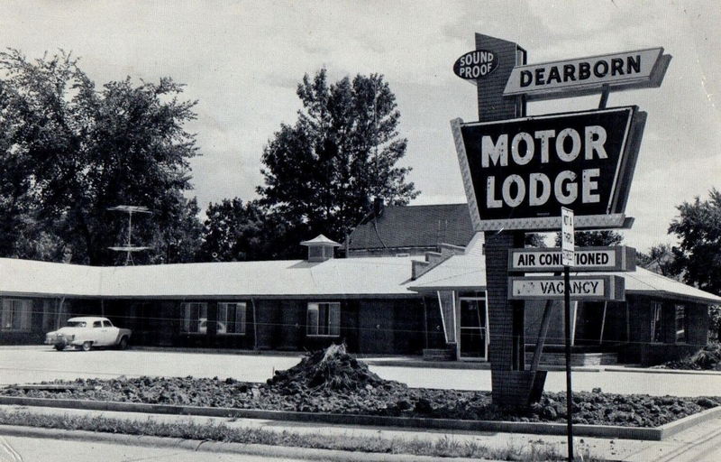 Dearborn Motor Lodge - Vintage Postcard